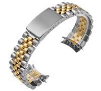 HiCycle2 19mm Jubilee Watch Band Replacement For 34mm Rolex Date 1503 1550 15037 15203 15223 Stainless Steel (Gold Center)