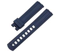 HiCycle2 20mm Curved Rubber Silicone Watch Strap Replacement for 41mm Omega Seamaster 300 PRO CVZ015753 (Blue)