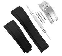 HiCycle2 20mm Silicone Rubber Watch Band Strap Replacement For Rolex Datejust Daytona Submariner Gmt Ghost Yachtmaster With Deployment Buckle