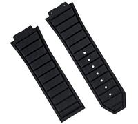 HiCycle2 28mm Silicone Rubber Strap Band Replacement For H Hublot 48mm Big Bang King Power Ceramic Watch, Black, 24mm