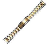 HiCycle2 Oyster Watch Band Replacement For Rolex Daytona GMT Datejust Submariner 20mm 16013 16030 16233 16618 Solid Stainless Curved Interface Steel Adjustable (Gold center)