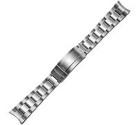 HiCycle2 Oyster Watch Band Replacement For Rolex Daytona GMT Submariner 16013 16233 16618 Male Antirust Solid Stainless Curved Interface 20mm (Silver,polish center)