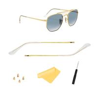 HiCycle2 replacement arms sunglasses arms Replacement For Ray Bay RB3689 RB3449 RB1969 RB1972 RB1971 RB3648M RB3648 RB3597 RB3764 RB3697 RB3561 Sungalsses Eyeglasse 4pcs Screws Cloth (gold&clear)