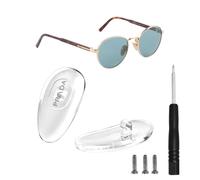 HiCycle2 Silicone nose pads Replacement for prada eyeglass sunglass screw-in nose pads Repair Kits,Bonus Lens Cloth(silver, 14mm)