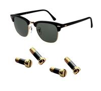 HiCycle2 Sunglasses Screws Replacement for Ray Ban RB3507 RB2716 RB3016 Clubmaster Back Side Lenses Screws 4 with Screwdriver 1(Golden) (Temple Hing)