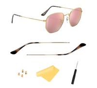 HiCycle2 Sunglasses Temple Arms Replacement for Ray-Ban RB3548N RB3447 RB3547N RB3647N Sunglasses, Titanium and black