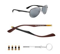 HiCycle2 Sunglasses Temple Arms Replacement For Ray Ban RB8313 Sungalsses Temple Arms Carbon Fiber 8313M glasses repair kit (Brown)
