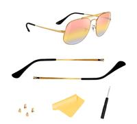 HiCycle2 Sunglasses temples Sunglasses arms Replacement For Ray-Ban RB3689 RB3449 RB1969 RB1972 RB1971 RB3648M RB3648 RB3597 RB3764 RB3697 RB3561 Sungalsses Eyeglasse 4pcs Screws Cloth(gold&black)
