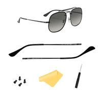 HiCycle2 Sunglasses Temples Sunglasses arms Replacement for Ray Bay RB3689 RB3449 RB1969 RB1972 RB1971 RB3648M RB3648 RB3597 RB3764 RB3697 RB3561 Sungalsses Eyeglasse 4pcs Screws Cloth (Black&Black)