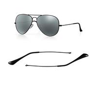 HiCycle2 Temple Arm Tips Replacement For Ray-Ban Aviator Series RB3025 Repair Kit (Black&Black)