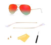 HiCycle2 Temple Arm Tips Replacement For Ray-Ban Aviator Series RB3025 Repair Kit (Gold&White)