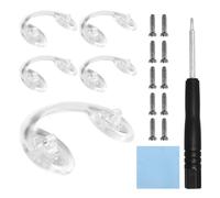 HiCycle2 U Shaped Eyeglasses Nose Pads Screw-in Eyeglass 5 Pairs with 4 Screws,1 Screwdriver and Clean Cloth
