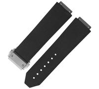HiCycle2 WATCH BAND Replacement for Hublot Big Bang Luna Rossa RUBBER BAND STRAP Watch strap 25 * 19MM (Black&Silver)