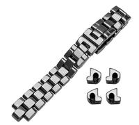 HiCycle2 Watch Band Strap Bracelet Compatible To Chanel J12 Watch Real Ceramic 16/19mm, White/black, Two sizes, Classic