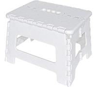 HID House In Dreams Multi-Purpose Anti-Slip Folding Plastic Step Stool, 9 inch 22cm Height Compact Fordable Stool For Kids & Adults, Kitchen Garden Bathroom Collapsible Stepping Stool White