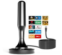 HIDB TV Antenna for Smart TV Indoor, Strong Magnetic Base Indoor TV Antenna for Easy Installation, Long Range Reception HD Antenna for TV Indoor 4k 1080P Channels-10ft Long Cables