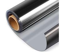 HIDBEA One Way Mirror Window Film,Daytime Privacy Sun Blocking Reflective Window Film Static Cling Heat Control Window Tinting Film for Home and Office, Black Silver, 29.5 Inch x 6.5 Feet