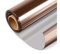 HIDBEA One Way Mirror Window Film, Daytime Privacy Sun Blocking Reflective Window Film Static Cling Heat Control Window Tinting Film for Home and Office, Brown Silver, 17.5 x 78.7 Inch