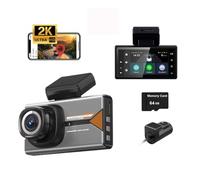 Hidden 4G WiFi 2K Dash Cam, 3.0 IPS screen Car DVR, Rearview Camera Support APP Control,GPS Camera Recorder FHD 1440P Dual lens front and rear WDR,with GPS log track playback, Night Vision,24Hrs Re