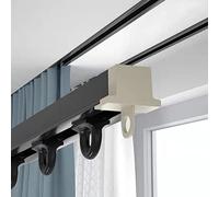 Hidden Aluminum Curtain Track - Ceiling Mount Sliding Rail for Room Divider Commercial Partition Bar Complete Kit - Black 2.5M/8.2ft - Ideal for Home & Office Use