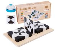 Hidden Block Puzzle 32 Building Blocks 40 Challenge Cards Buzzer Parent Child Interactive Table Games Stimulate Kids Spatial Imagination Logical Thinking Ability Suitable For Home Outdoor Travel Use