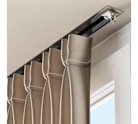 Hidden Ceiling Curtain Track Built-in invisible curtain tracks Rods with Silent Rollers room divider curtains Mount for Privacy in Open Rooms(Black,5.9m(19.4ft))