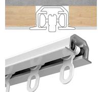 Hidden Ceiling Curtain Track Rail System, Invisible White Curtain Rod for Windows, Bathroom Curtain Pole for Sliding Door/Bedroom/Doorway(150cm/4.9ft)
