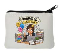 Hidden Challenges Behind Workplace Promotion Neoprene Coin Purse Pouch 10x11cm White