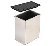 Hidden Countertop Trash Bin, Square Stainless Steel Garbage Can Flap Cover, Built-in Waste Chute for Kitchen Coffee Bar Bathroom