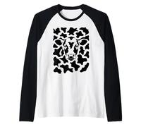 Hidden Cow Illusion Dairy Cow Raglan Baseball Tee