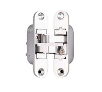 Hidden Cross Hinge, Hidden Cross Hinge 3D Adjustable 180 Degree Folding SilverTone Multiple Sizes Pack of 3(Left Inside Open,Large Size)