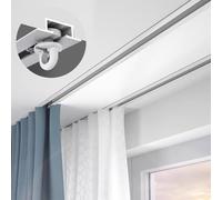 Hidden Curtain Rod Ceiling Mounted 3 4 5 6 7 8 9 10 Ft, Recessed Invisible Curtain Tracks for Window/Room Divider, Home Office Curtain Pole White(4.5m/14.8ft)