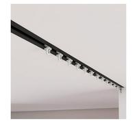 Hidden Curtain Rod Rail Ceiling Mount Cuttable, Recessed Windows Curtain Track Set Room Divider, Invisible Straight Sliding Curtain Pole System, Custom Size(Black,25.5ft/777cm)