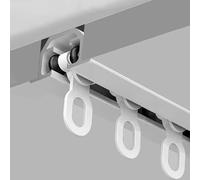 Hidden Curtain Track Ceiling Mount Rod, Recessed Invisible Curtain Rail System, White Curtain Pole for Shower Window, Metal Straight Curtain Rods Bar