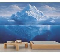 Hidden Depths Iceberg Wallpaper Polar Region Wallpaper Living Room North Pole Ice Shelf Snow Mountain Wall Murals for Bedroom Kids Room Living Room Mural Poster 280X200cm