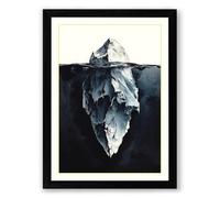 Hidden Depths Minimalist Framed Wall Art Print A4 (29.7×21cm) Black, Wall Decor for Living Room, Bedroom, Office & Home, Ready to Hang, Art Gift
