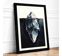 Hidden Depths Minimalist Framed Wall Art Print A4 Black