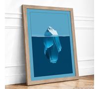 Hidden Depths Minimalist Framed Wall Art Print A4 Oak
