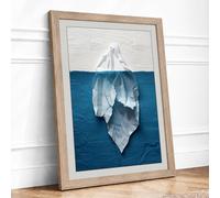Hidden Depths Minimalist Framed Wall Art Print A4 Oak