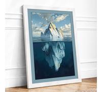 Hidden Depths Modern Framed Wall Art Print A4 (29.7×21cm) White, Wall Decor for Living Room, Bedroom, Office & Home, Ready to Hang, Art Gift