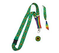 Hidden Disabilities Official LGBTQ Pride Sunflower Lanyard, Pride Wristband & Sunflower Pin Badge | Hidden Disability Lanyard with Safety Breakaway, Wrist Band & Badge with Butterfly Pins