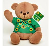 Hidden Disabilities Sunflower Teddy Bear | Soft & Cuddly 24cm Light Brown Teddy Bear with a Bow Tied Sunflower Lanyard & T-Shirt