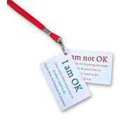 Hidden Disability Cards with Lanyard - I AM NOT OK & I AM OK Cards - Clearly Printed to wear and be seen