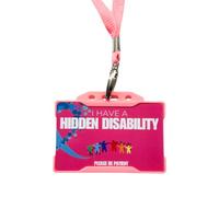 Hidden Disability ID Card Holder with Lanyard, 4 Colours Available, Awareness Badge Holder (Pink)