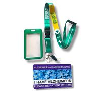 Hidden Disability Lanyard with Enclosed Hidden Disability Card Holder & Disability Awareness Card (Alzheimers Awareness)