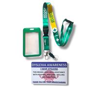 Hidden Disability Lanyard with Enclosed Hidden Disability Card Holder & Disability Awareness Card (Dyslexia)
