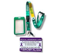 Hidden Disability Lanyard with Enclosed Hidden Disability Card Holder & Disability Awareness Card (Fibromyalgia)