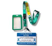 Hidden Disability Lanyard with Enclosed Hidden Disability Card Holder & Disability Awareness Card (Selective Mutism)