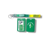 Hidden Disability Medical Alert Tag and Badge Holder Set, Green, with Green Hidden Disability Wrist Lanyard, My Stroller is My Wheelchair