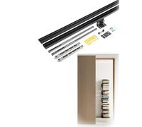 Hidden Door Hardware, Ghost Door Hardware Two-Way Buffer Trackless Invisible Track Bedroom Partition Sliding Door Hanging Slide(3.9ft/120cm)